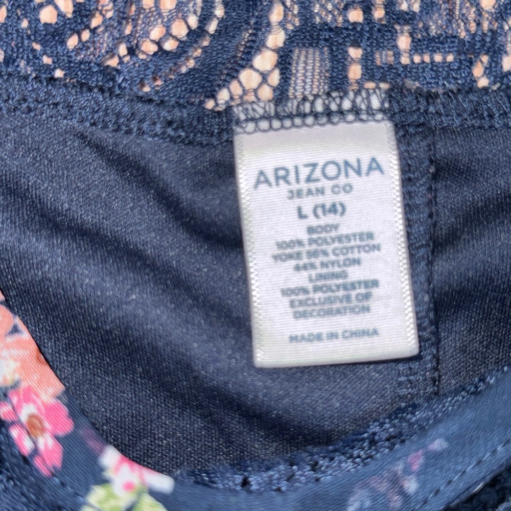 Arizona Jean Company Floral Lace Cold Shoulder Blouse - Picture 3 of 3
